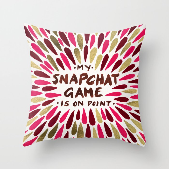 Snapchat – Red & Gold Throw Pillow