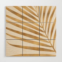 Metallic Gold Palm Leaf Wood Wall Art