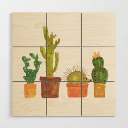 Hedgehog and Cactus (incognito) Wood Wall Art