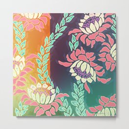 Sunrise Metal Print | Pastels, Garden, Leaves, Floral, Hawaiian, Mixed Media, Painting, Protea, Flowers, Tropical 