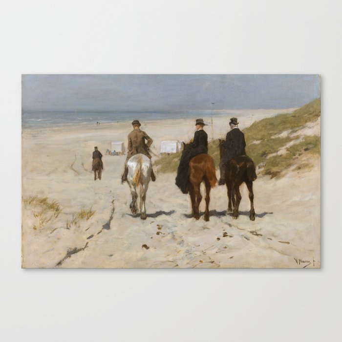 Morning Ride On The Beach - Anton Mauve Canvas Print