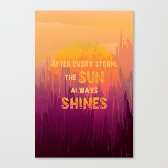 Abstract Golden Sunrise in Mountains Canvas Print