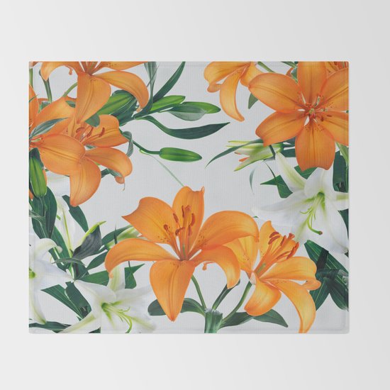Glorious Lilies Throw Blanket