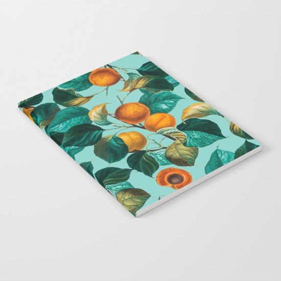 Peach and Leaf Pattern Notebook