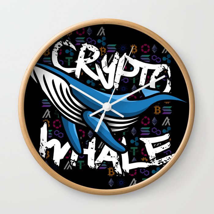 Crypto Whale In Crypto We Trust Wall Clock
