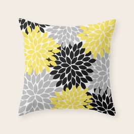 yellow gray throw pillows