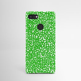 Lime Green on White Doodles Android Case