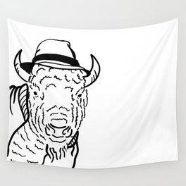Bennet the Hipster Buffalo - Quirky Wall Tapestry