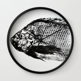 gyotaku - koi fish Wall Clock