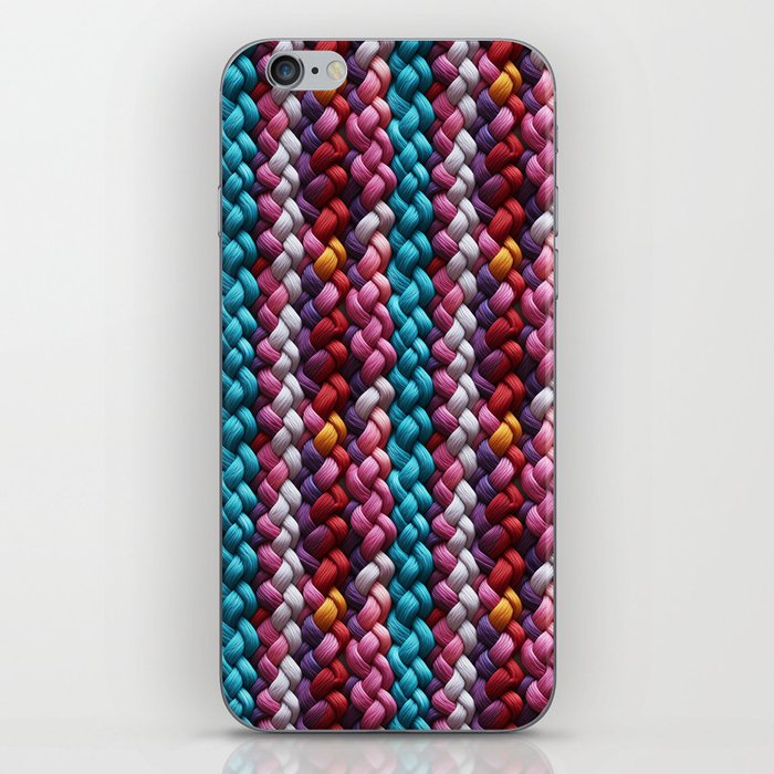 Colorful braided yarn design iPhone Skin
