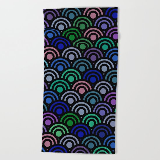 Colorful Circle Patterns Beach Towel