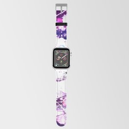 Abstract purple pink violet white watercolor paint splatters  Apple Watch Band