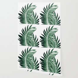 Palm Leaves Tropical Green Vibes #5 #tropical #decor #art #society6 Wallpaper