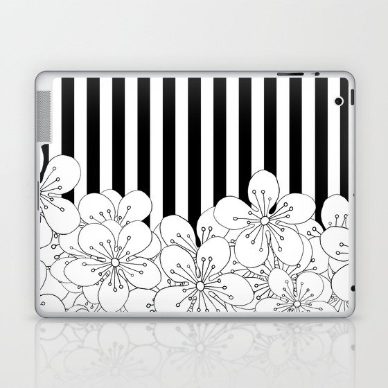 Cherry Blossom Stripes - In Memory of Mackenzie Laptop & iPad Skin