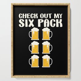 Check Out My Six Pack Beer Funny Serving Tray