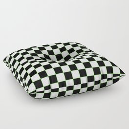 Checkered With Neon Green Floor Pillow