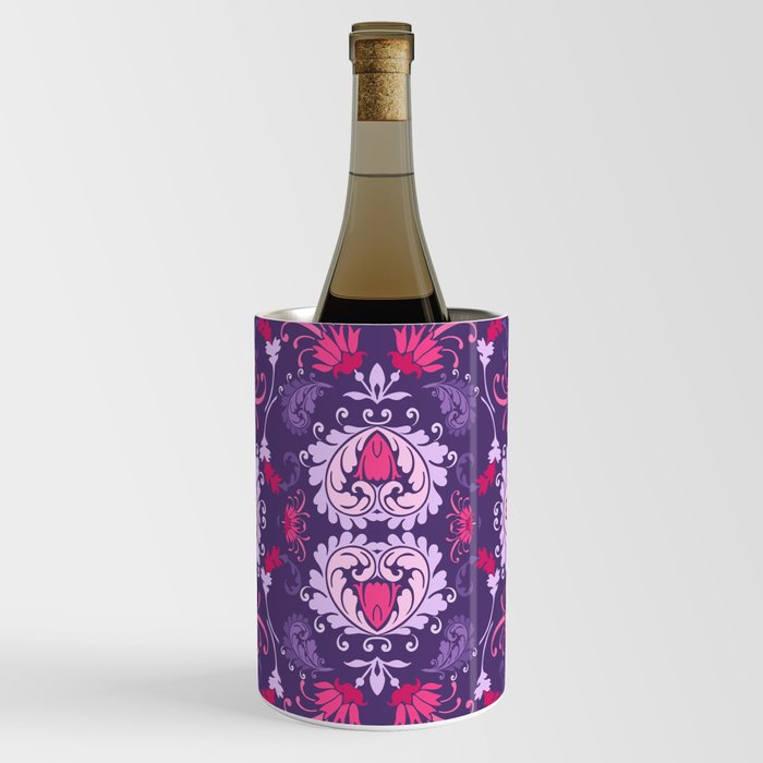 purple and pink bold paisley flower bohemian Wine Chiller