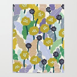 Meadow vibes blue and green Poster