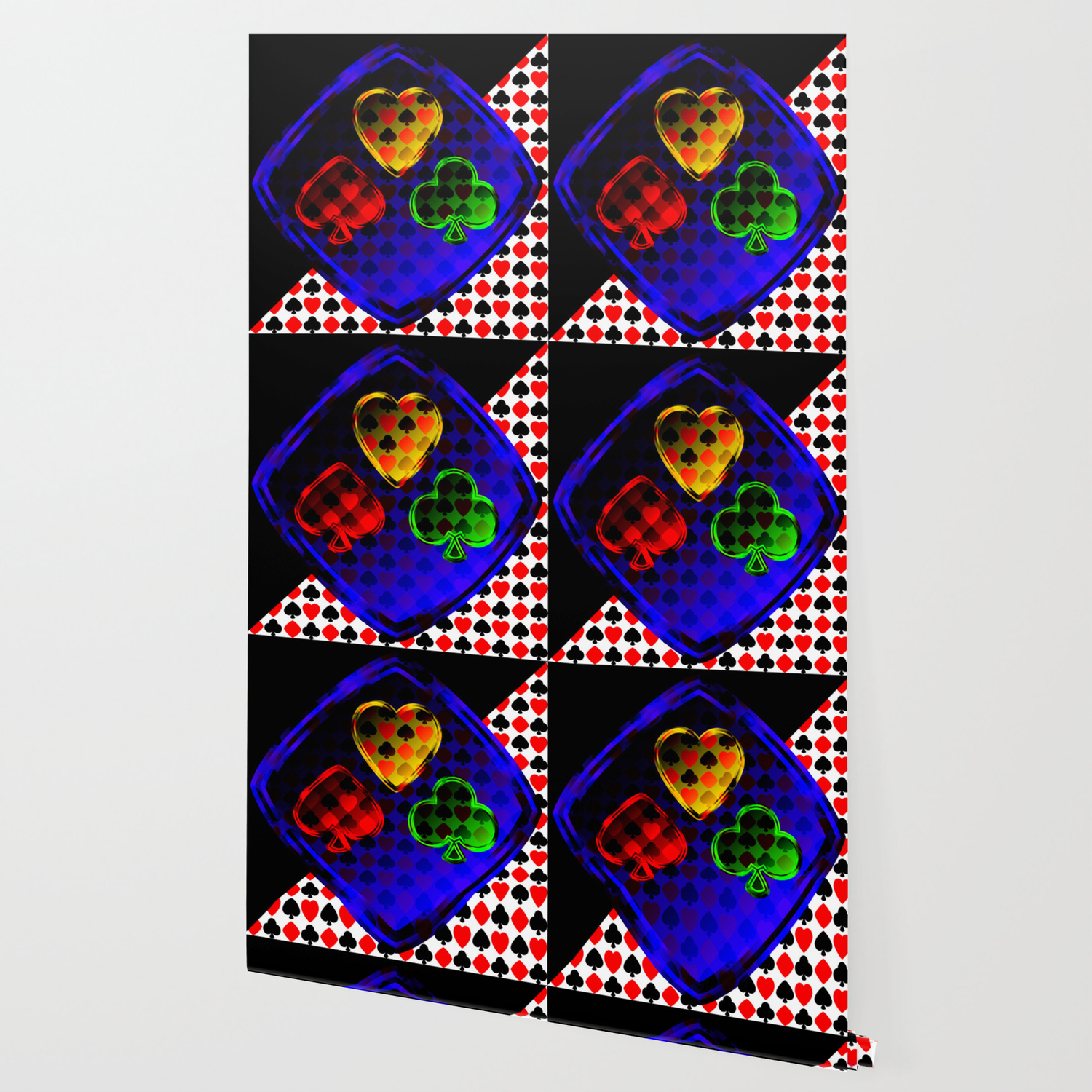 Vector Set Of Designations Of Cards And Suits In Poker In Metal Frame On Foil Red Green Blue And Ye Wallpaper By Grachyhamr Society6