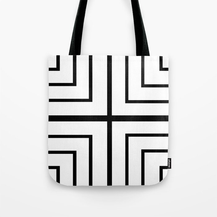 Square - Black and White Tote Bag