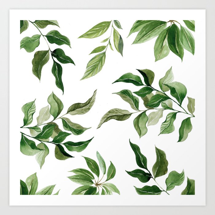 Green Tropical Pattern Art Print