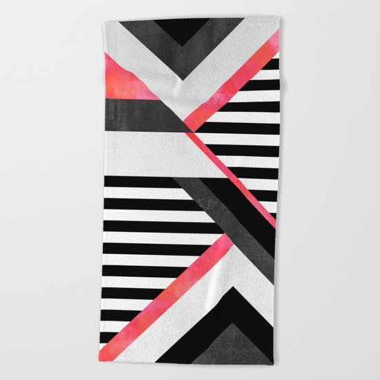 Stripe Combination / Pink Beach Towel