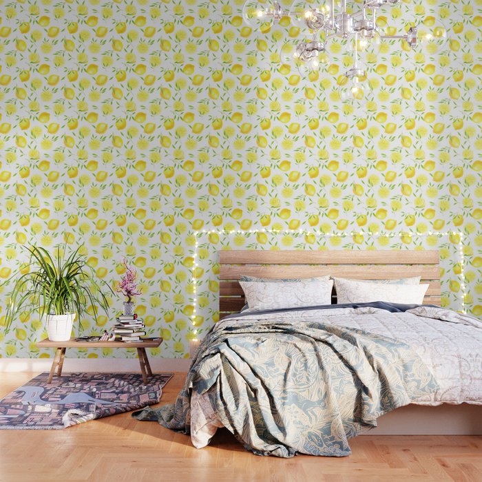 Lemons and leaves  Wallpaper