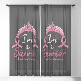 I'm A Survivor Breast Cancer Awareness Sheer Curtain