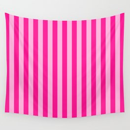 Light Pink & Deep Pink Stripes Wall Tapestry