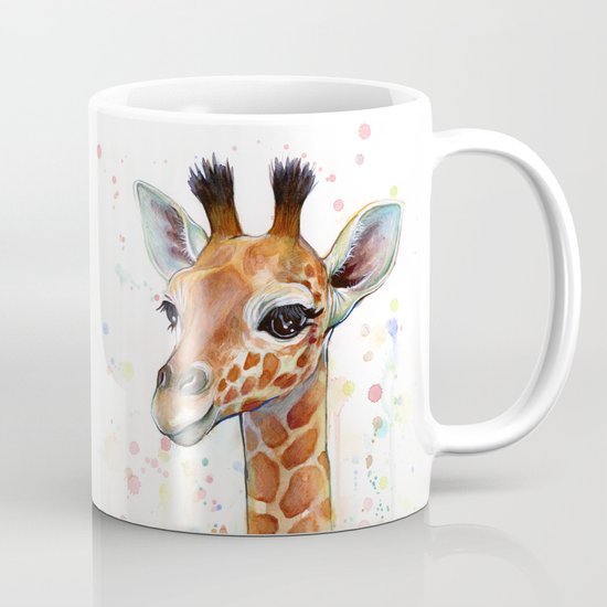Giraffe Baby Animal Watercolor Whimsical Nursery Animals Mug