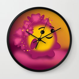 Flower power emoji Wall Clock