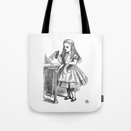 Drink Me vintage Alice in Wonderland emo goth antique book sketch drawing print Tote Bag