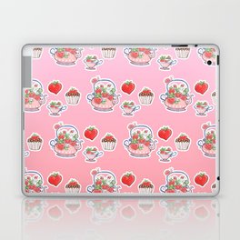 Strawberry teapot with cup and muffin Laptop & iPad Skin