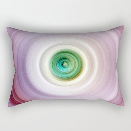 Pink and White Swirl with Green Center Rectangular Pillow