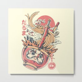 Daruma Ramen - White Metal Print | Sushi, Japanese, Lamen, Japanesefood, Food, Japan, Graphicdesign, Ramen, Dragon, Zen 