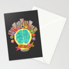 Art Brain (charcoal grey background) Stationery Card