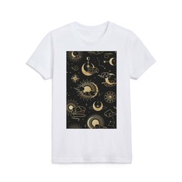 asian seamless pattern with clouds moon sun stars vector collection oriental chinese japanese korean Kids T Shirt