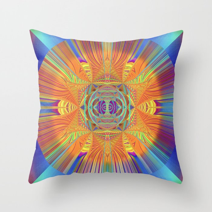 Healing Visionary Spark Mandala Throw Pillow