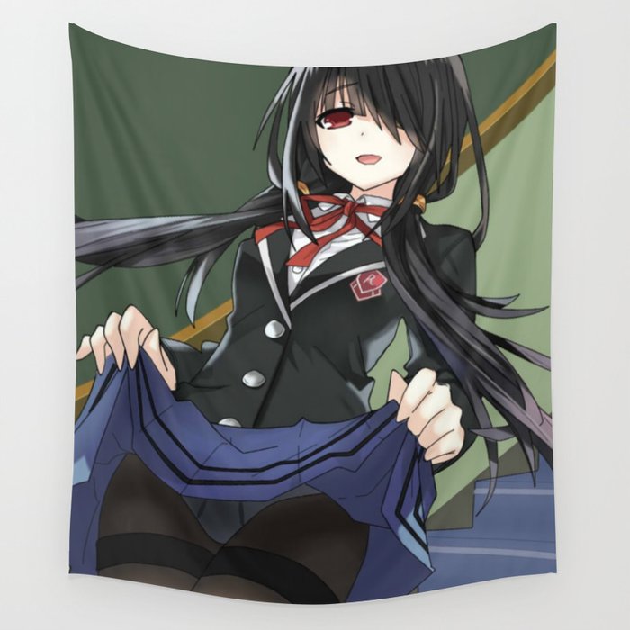Hentai classroom girl in uniform. So naughty, Anima classic for adult collectors Wall Tapestry