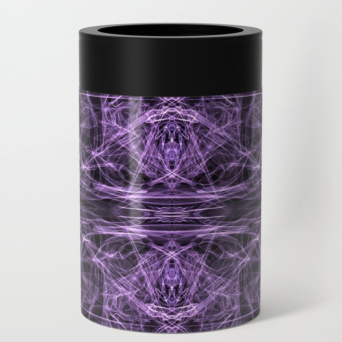 Liquid Light Series 47 ~ Purple Abstract Fractal Pattern Can Cooler