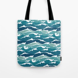 Cat waves pattern Tote Bag