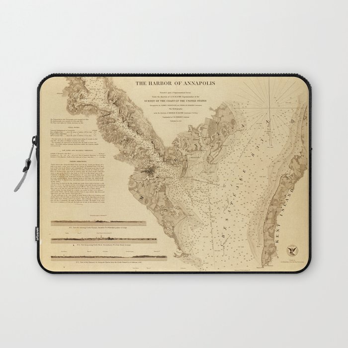 Map of the Harbor of Annapolis (1846) Laptop Sleeve