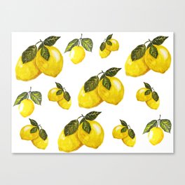 Lemons all over, summer feeling Canvas Print