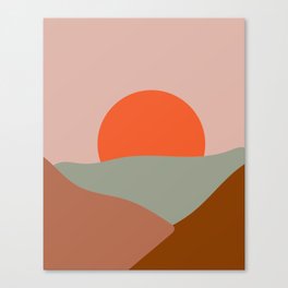 2 Boho Aesthetic Landscape Sunset 220227 Valourine Digital Design Canvas Print