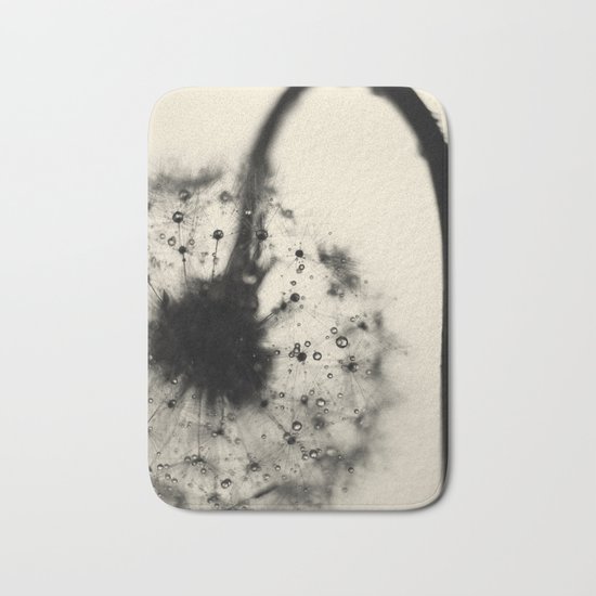 dandelion black Bath Mat