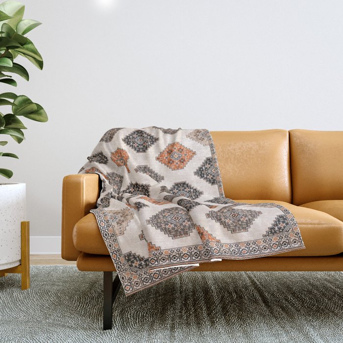 N209 - Moroccan Andalusian Heritage Oriental Fabric Style Throw Blanket