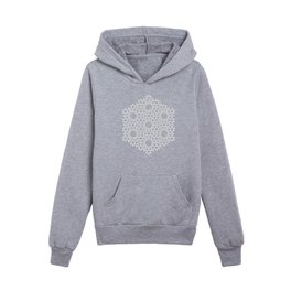 Dodecarhombitrihexagonal Knot - Black and White Kids Pullover Hoodies