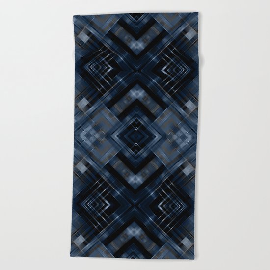 Abstract black blue pattern . Beach Towel