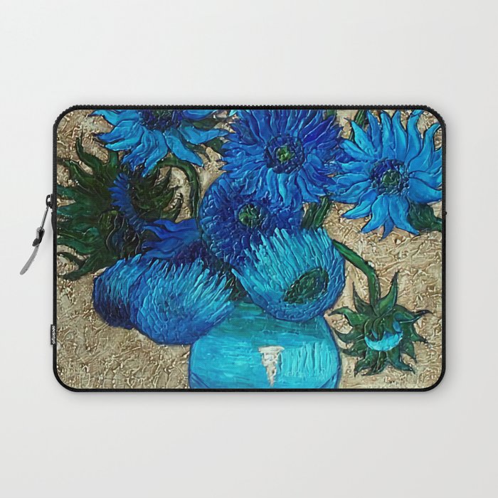 Vincent van Gogh | Twelve blue sunflowers in a vase still life portrait painting Laptop Sleeve