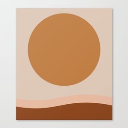 Sunshine | Simple Mid Century Shapes | Natural Abstract Sun and Sea Canvas Print
